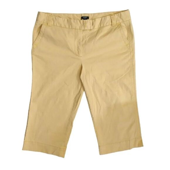 J. Crew Yellow High Rise Favorite Fit Stretch Capri Pants Plussize 14 - Picture 1 of 12
